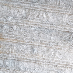 winter frosty background: boards covered with snowflakes and hoarfrost, ice patterns, wood texture, close, toning