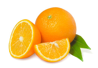 Fototapeta na wymiar Ripe juicy sweet orange isolated on a white background