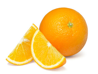 Ripe juicy sweet orange isolated on a white background