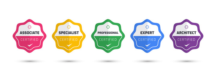 Digital Certification emblem with modern concept design. Certified logo badge template. Vector illustration.