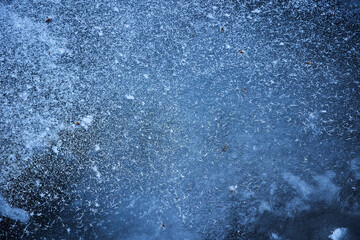 Fototapeta na wymiar Blue ice structure in winter