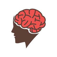 brain logo isolated on white background. vector illustration