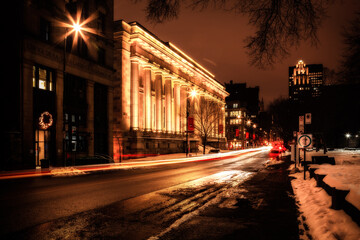 Fototapeta na wymiar Montreal Old streets at night