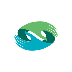 sign language interpreter logo. vector illustration