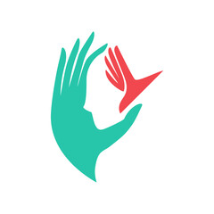 sign language interpreter logo. vector illustration