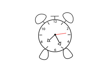 Modern design ring alarm clock icon.