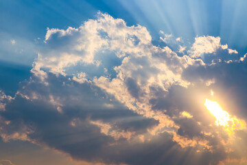 sun rays and clouds