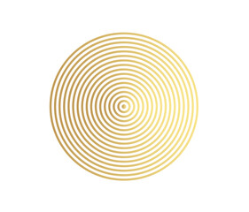 Gold luxurious circle pattern with golden wave lines over. Abstract background, vector illustration