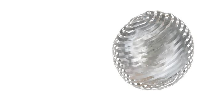 Sliced sphere inn chrome material as mercury and silver liquid. Abstract technology background with irreal object