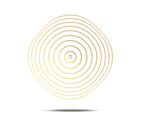 Gold luxurious circle pattern with golden wave lines over. Abstract background, vector illustration