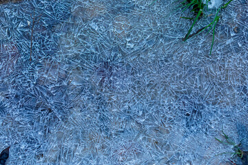 Ice frozen water. Natural background
