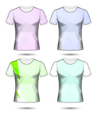  t-shirt templates abstract geometric collection of different colors polygonal mosaic