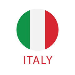 Round italy flag vector icon isolated