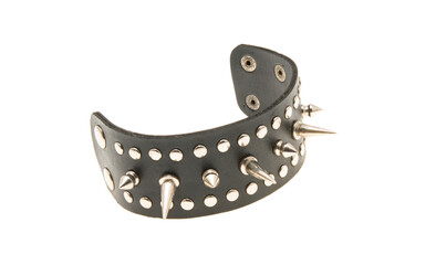 bracelet with metal spikes isolated