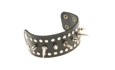 Poster bracelet with metal spikes isolated © ksena32