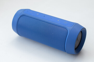 Portable wireless bluetooth speaker on white background