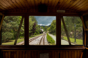 Fototapeta na wymiar Srganska osmica, touristic train in Serbia