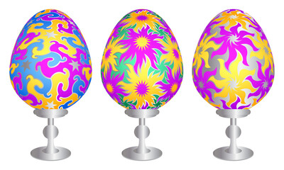 Set of colorful easter eggs.