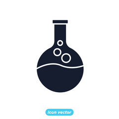 Chemistry flask. test tube icon. Science element symbol template for graphic and web design collection logo vector illustration