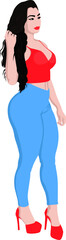model plus size vector illustration