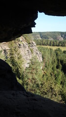 Sächsische Schweiz Wanderung im Wald
