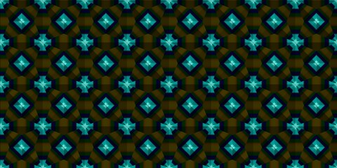 multicolor pattern with symmetric geometric ornament.