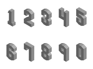 数字　セット　アイソメ