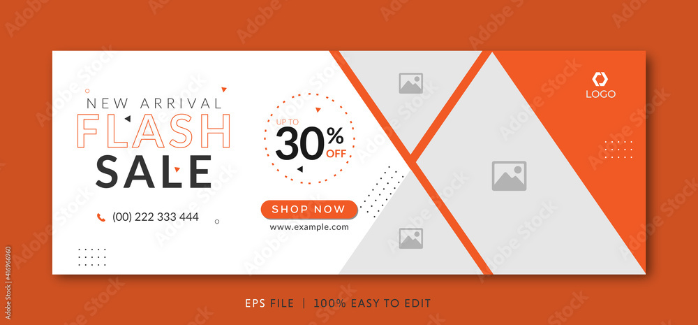 Canvas Prints flash sale facebook cover page timeline web ad banner template with photo place modern layout white 