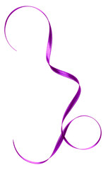 Shiny satin ribbon in lavender color isolated on white background close up .Ribbon image for decoration design.