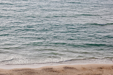 Waves in the Mediterranean, calm evening sea, minimalism, wave close-up