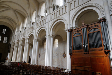 Obraz premium Abbaye-aux-Dames, Caen, France. Holy Trinity abbey church. 22.03.2018