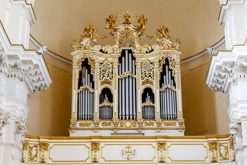 San Carlo (St Charles) church, Noto, Sicily (Italy). Baroque organ. 31.07.2018
