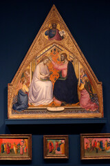 The Courtauld Gallery. Lorenzo Monaco. The Coronation of the Virgin. Around 1388-90. Tempera on...