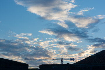 Fototapeta premium blue morning sky with dramatic clouds