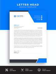 Creative company letterhead template. Professional futuristic letterhead design business letterhead