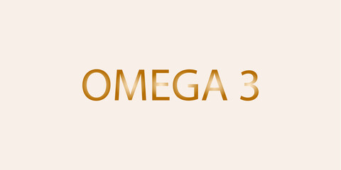 The word Omega3 on a beige background. Vector illustration for design.