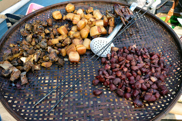 I captured this image of the Bodo ethnic food at Aie River Festival, where you can find various types of smoked pork, smoked pigeon, etc cooked in a traditional way