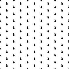 Square seamless background pattern from geometric shapes. The pattern is evenly filled with black pear symbols. Vector illustration on white background