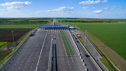 Aerial view of payment point for the journey