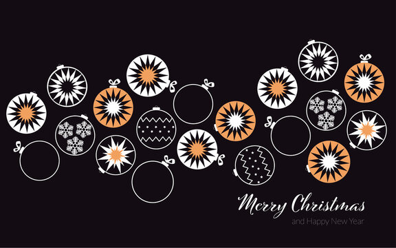 Christmas baner with banner Marry Christmas wishes. Vector illustration