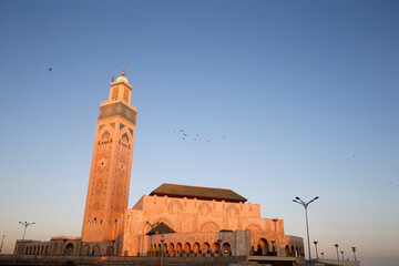 Obraz premium Hassan II mosque, Casablanca, Morocco. 17.10.2019