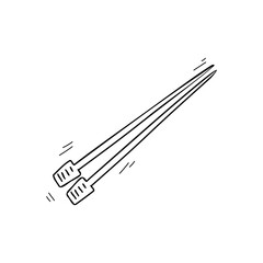 Wooden chopsticks isolated on white background. Vector illustration