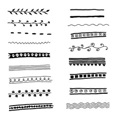 Obraz premium set of 18 brushes with decorative patterns