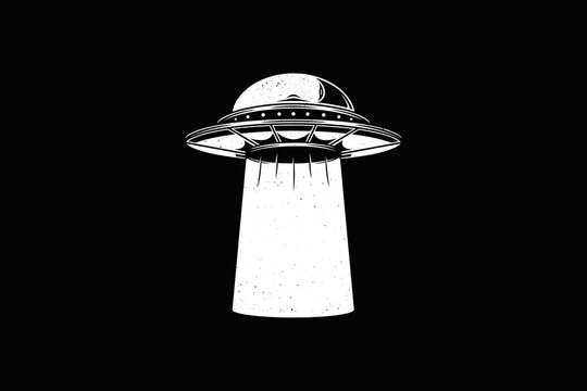 Flying Saucer Negative Space Illustration