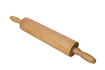 Wooden Rolling Pin Isolated On White
