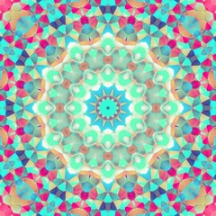 Elegant Mandala in low saturated colours. beautiful ornamental wallpaper design.