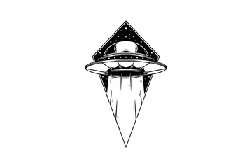Ufo Abduction Vector Art Illustration © vectorwithin