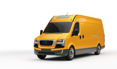 Van transportation truck on white background.