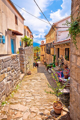 Town of Hum colorful old stone street