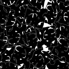Obraz premium Seamless black and white abstract pattern. Grunge background monochrome repeating